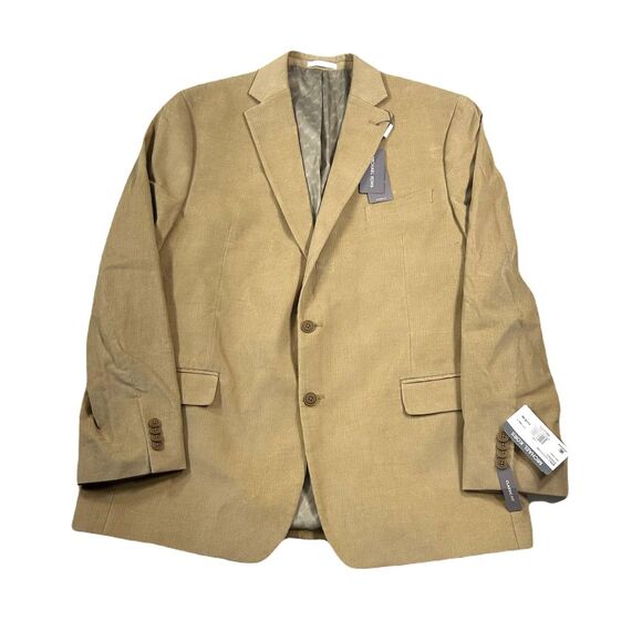 Michael‎ Kors Corduroy Sport Coat Mens 46L 46 Solid Camel Tan Modern-Fit $295